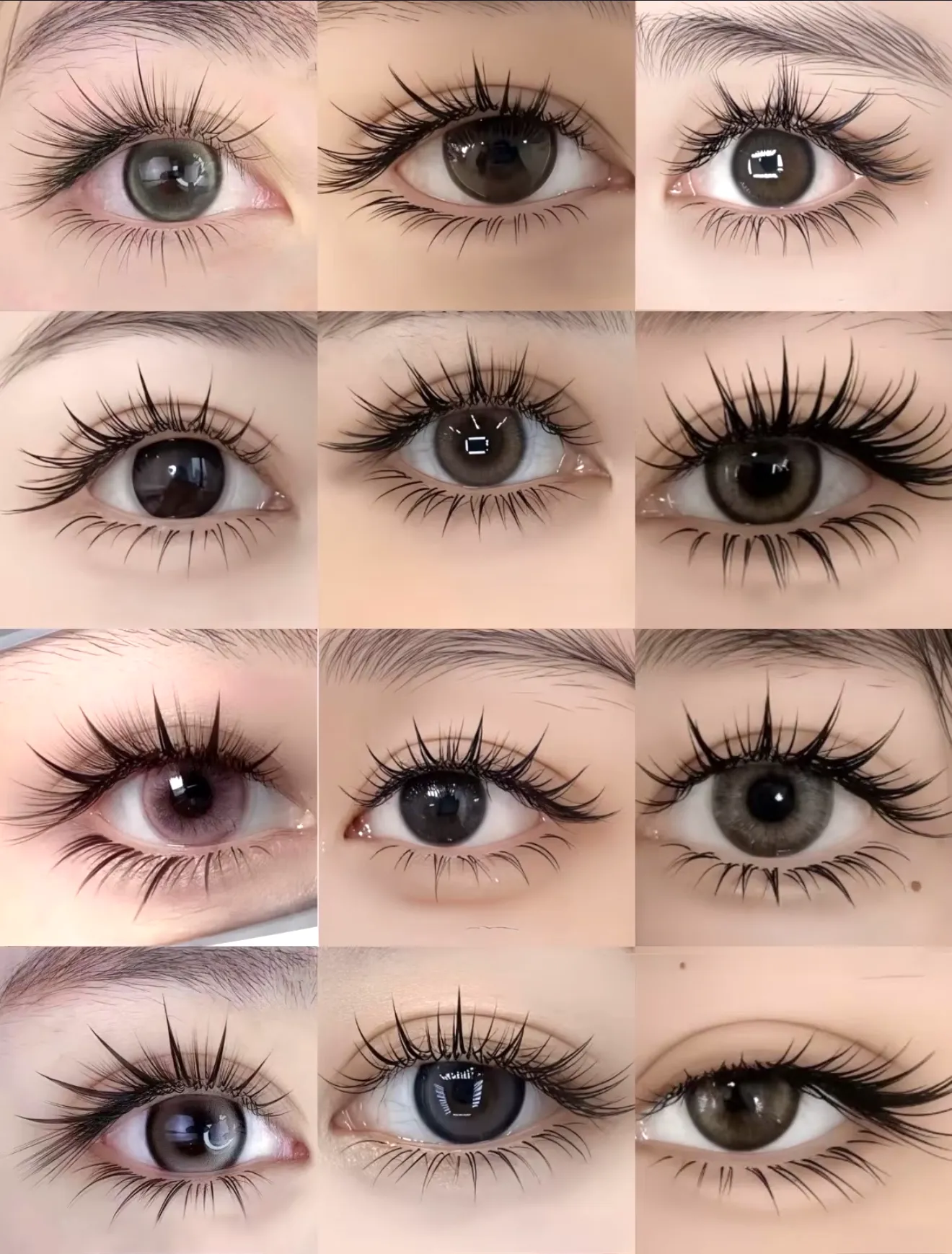 Galerie de styles d'extensions de cils - 12 variations de looks différents pour tous les goûts